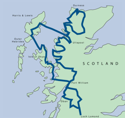 Scottish Highlands & Islands Route Map