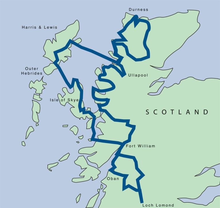 Scottish Highlands & Islands Route Map - Classic Travelling