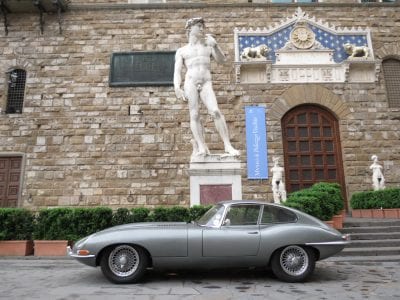 Jaguar E-type in Florence, Tuscany, Italy