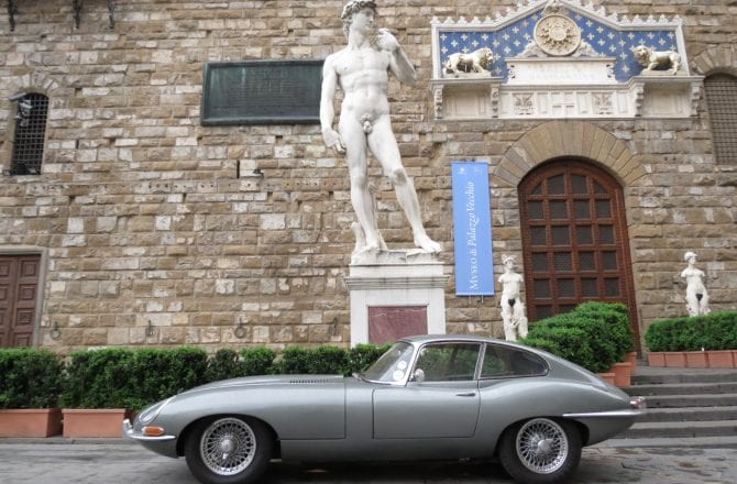 Jaguar E-type in Florence, Italy