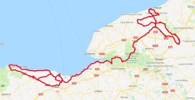 Normandy route map