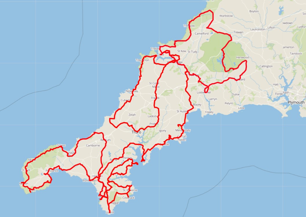Cornwall Tour Map 03/22
