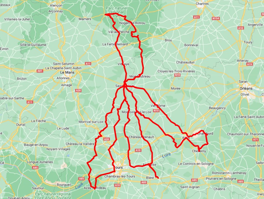 Loire Tour map
